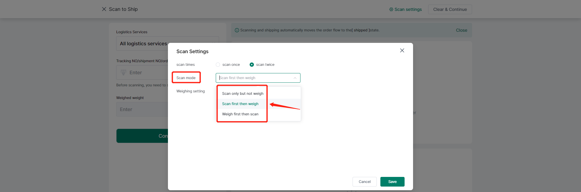 How to Scan to Ship