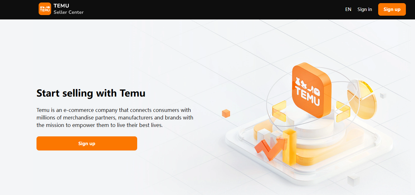 Sign up A Temu Store