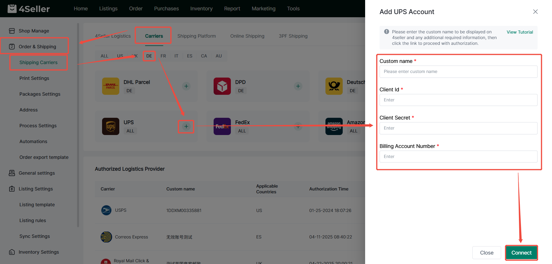 UPS Germany Integration for Temu Order Fulfillment | Efficient Shipping & ERP Automation with 4Seller