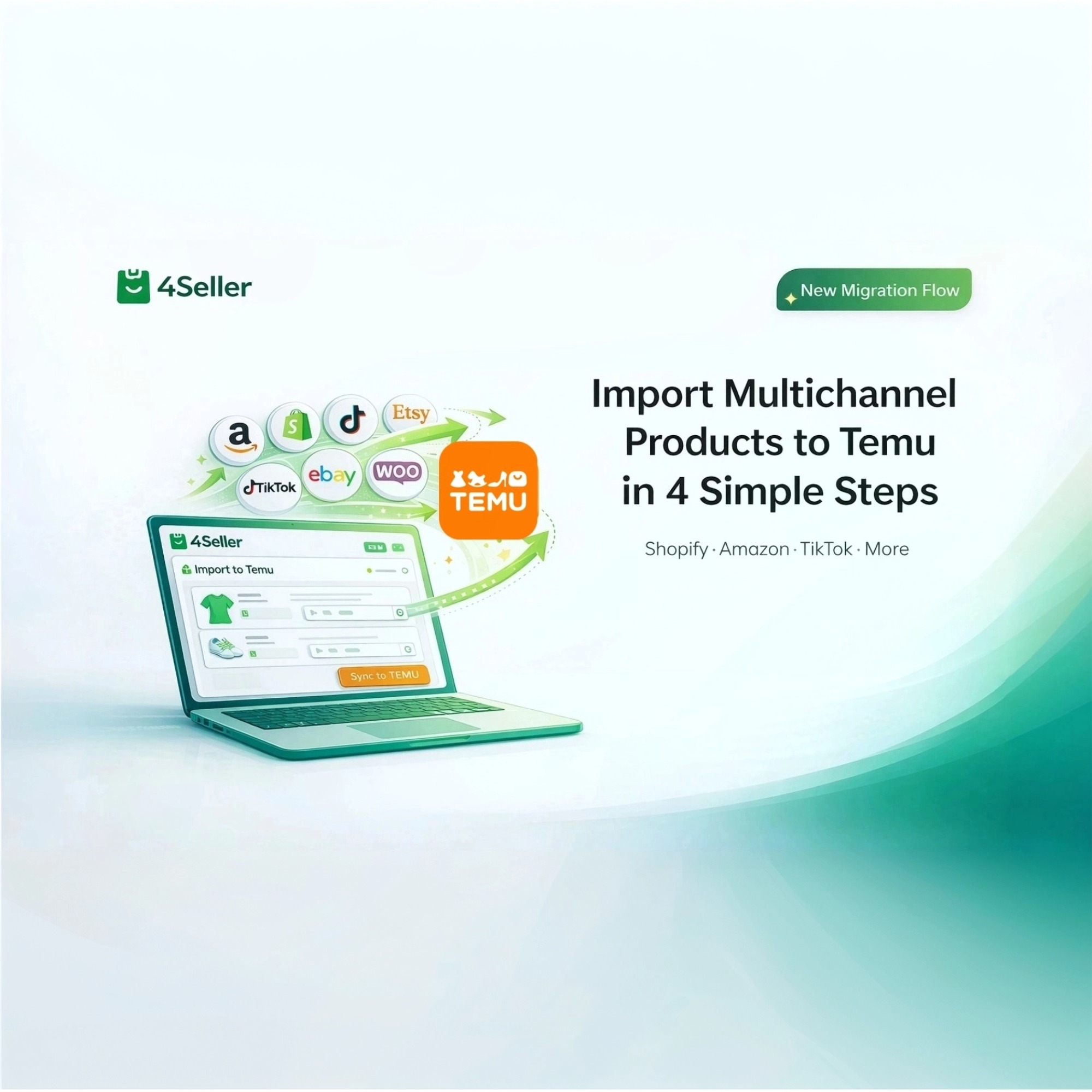 How to Import Shopify, Amazon, TikTok, eBay, Etsy, WooCommerce & Shein Products to Temu? A New 4-Step Migration Process